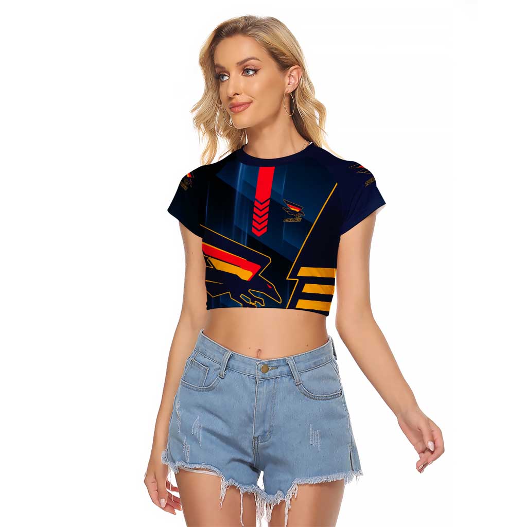 Personalized Adelaide Crows Raglan Cropped T Shirt Modern Geometric Sports Graphic Style