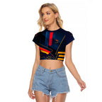 Personalized Adelaide Crows Raglan Cropped T Shirt Modern Geometric Sports Graphic Style