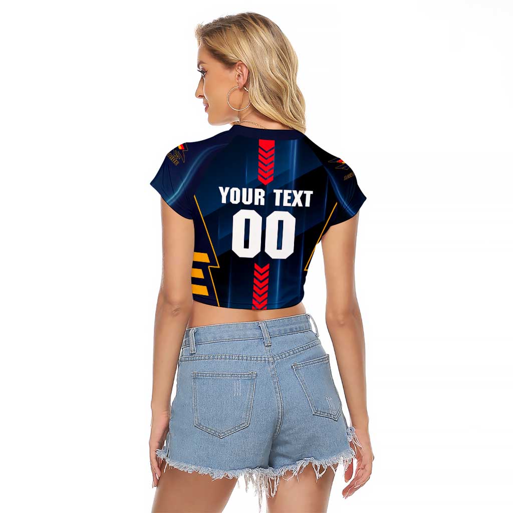 Personalized Adelaide Crows Raglan Cropped T Shirt Modern Geometric Sports Graphic Style
