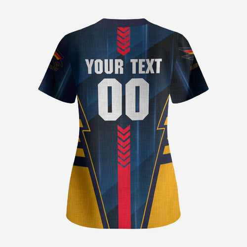 Personalized Adelaide Crows Scrub Top Modern Geometric Sports Graphic Style