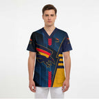 Personalized Adelaide Crows Scrub Top Modern Geometric Sports Graphic Style