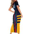 Personalized Adelaide Crows Short Sleeve Bodycon Dress Modern Geometric Sports Graphic Style