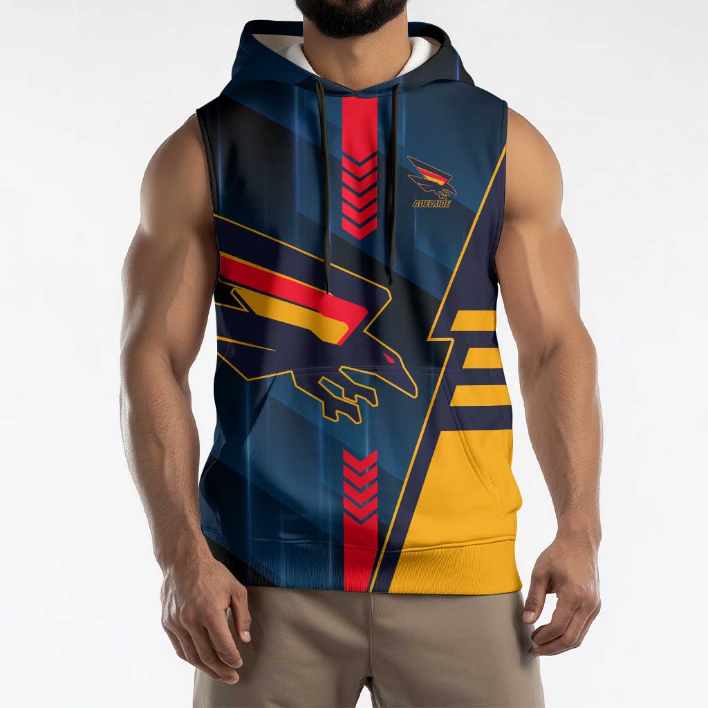 Personalized Adelaide Crows Sleeveless Hoodie Modern Geometric Sports Graphic Style
