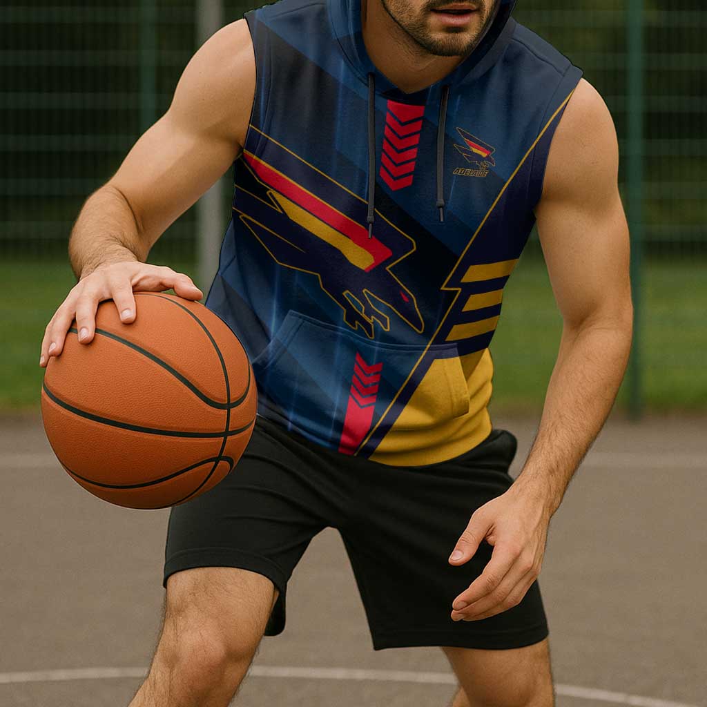 Personalized Adelaide Crows Sleeveless Hoodie Modern Geometric Sports Graphic Style