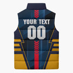 Personalized Adelaide Crows Sleeveless Puffer Jacket Modern Geometric Sports Graphic Style