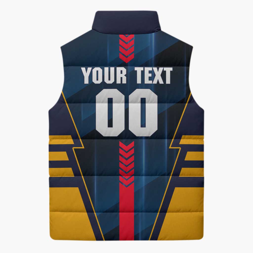 Personalized Adelaide Crows Sleeveless Puffer Jacket Modern Geometric Sports Graphic Style