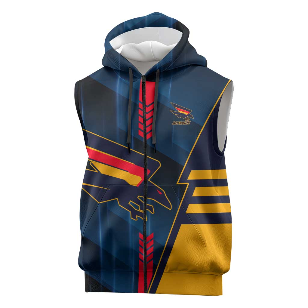 Personalized Adelaide Crows Sleeveless Zip Hoodie Modern Geometric Sports Graphic Style