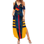 Personalized Adelaide Crows Summer Maxi Dress Modern Geometric Sports Graphic Style