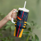 Personalized Adelaide Crows Tumbler With Handle Modern Geometric Sports Graphic Style