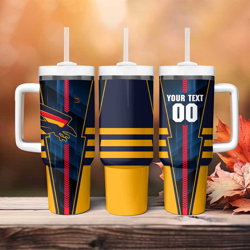 Personalized Adelaide Crows Tumbler With Handle Modern Geometric Sports Graphic Style