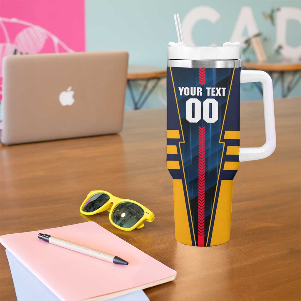 Personalized Adelaide Crows Tumbler With Handle Modern Geometric Sports Graphic Style