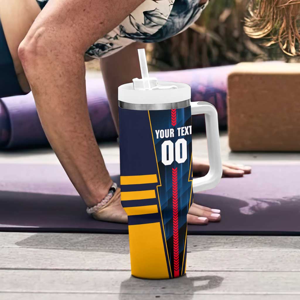 Personalized Adelaide Crows Tumbler With Handle Modern Geometric Sports Graphic Style