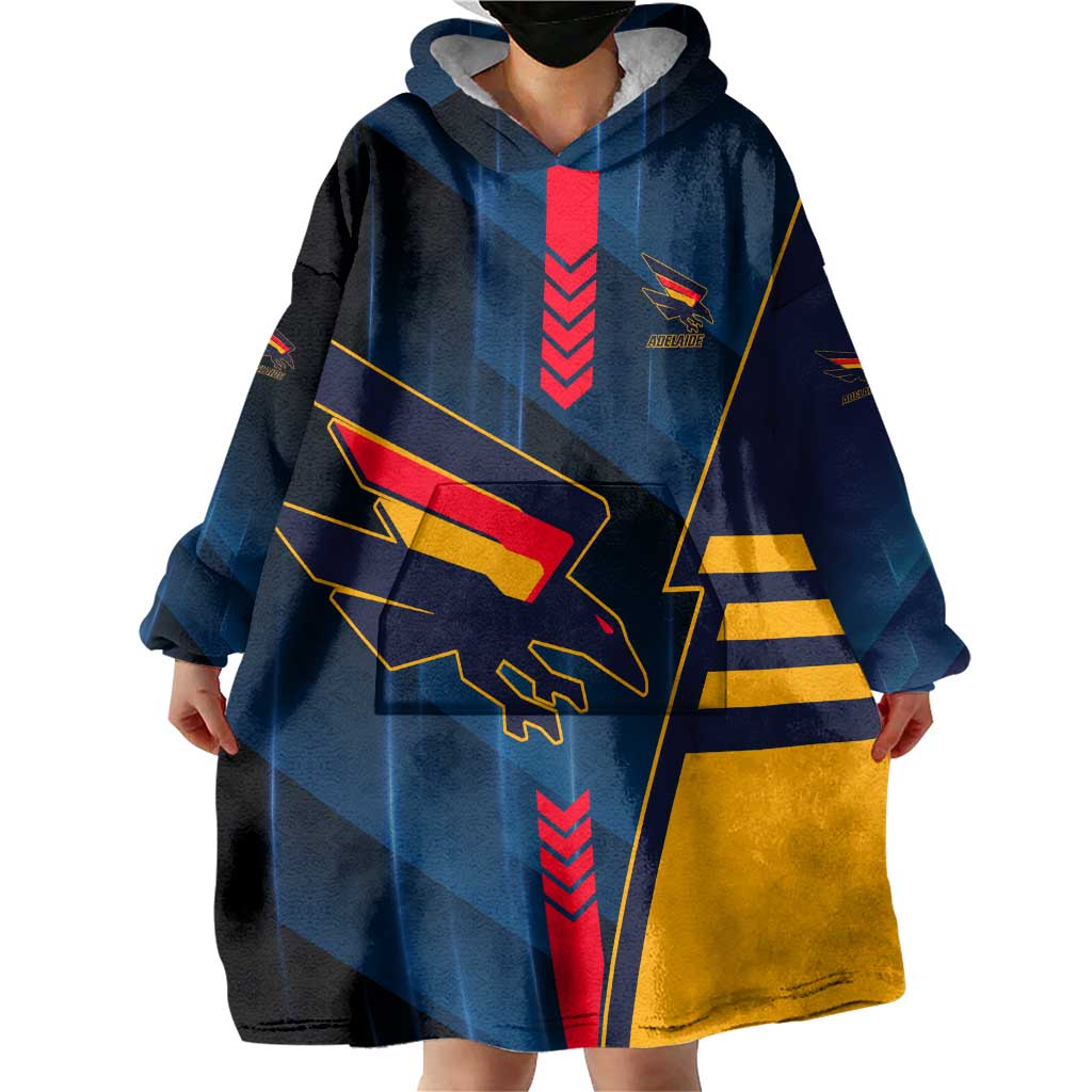 Personalized Adelaide Crows Wearable Blanket Hoodie Modern Geometric Sports Graphic Style