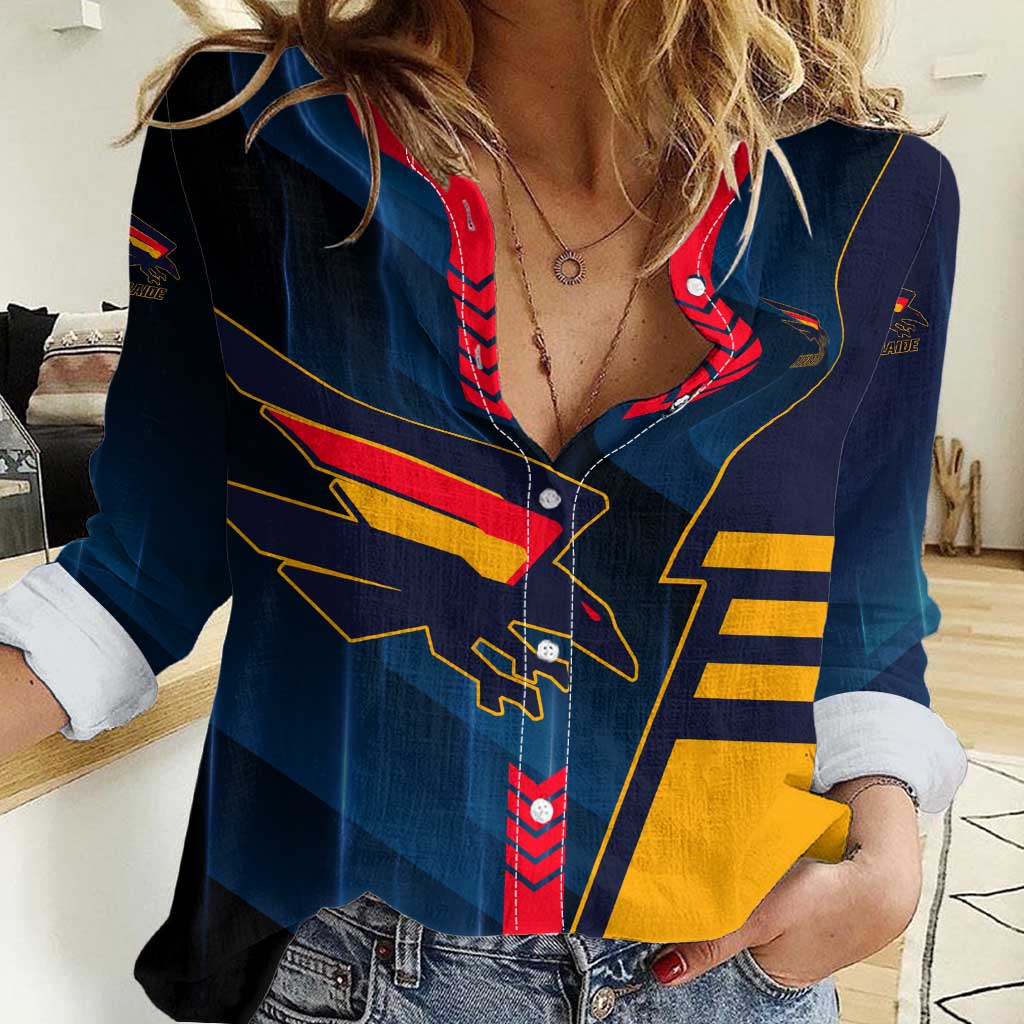 Personalized Adelaide Crows Women Casual Shirt Modern Geometric Sports Graphic Style