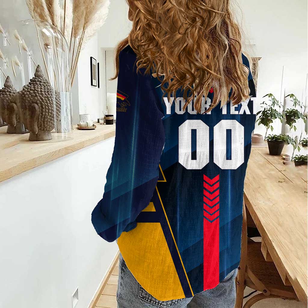 Personalized Adelaide Crows Women Casual Shirt Modern Geometric Sports Graphic Style