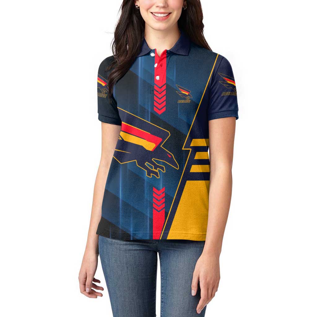 Personalized Adelaide Crows Women Polo Shirt Modern Geometric Sports Graphic Style