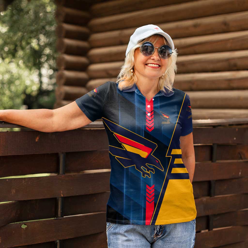 Personalized Adelaide Crows Women Polo Shirt Modern Geometric Sports Graphic Style
