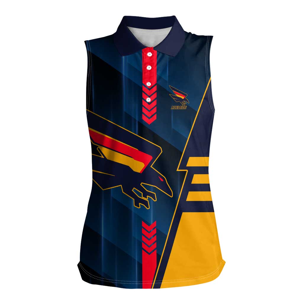 Personalized Adelaide Crows Women Sleeveless Polo Shirt Modern Geometric Sports Graphic Style