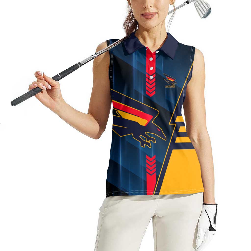 Personalized Adelaide Crows Women Sleeveless Polo Shirt Modern Geometric Sports Graphic Style