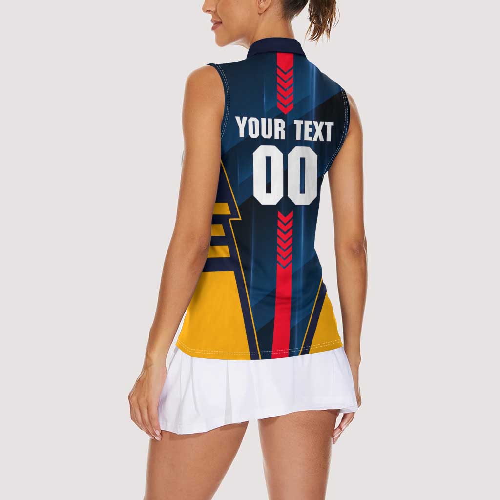 Personalized Adelaide Crows Women Sleeveless Polo Shirt Modern Geometric Sports Graphic Style