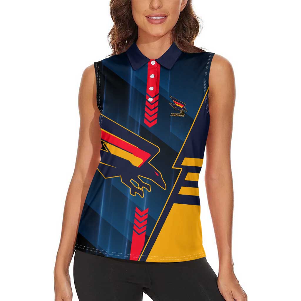 Personalized Adelaide Crows Women Sleeveless Polo Shirt Modern Geometric Sports Graphic Style