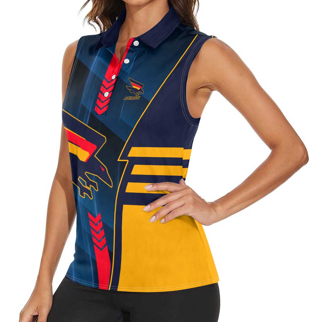 Personalized Adelaide Crows Women Sleeveless Polo Shirt Modern Geometric Sports Graphic Style