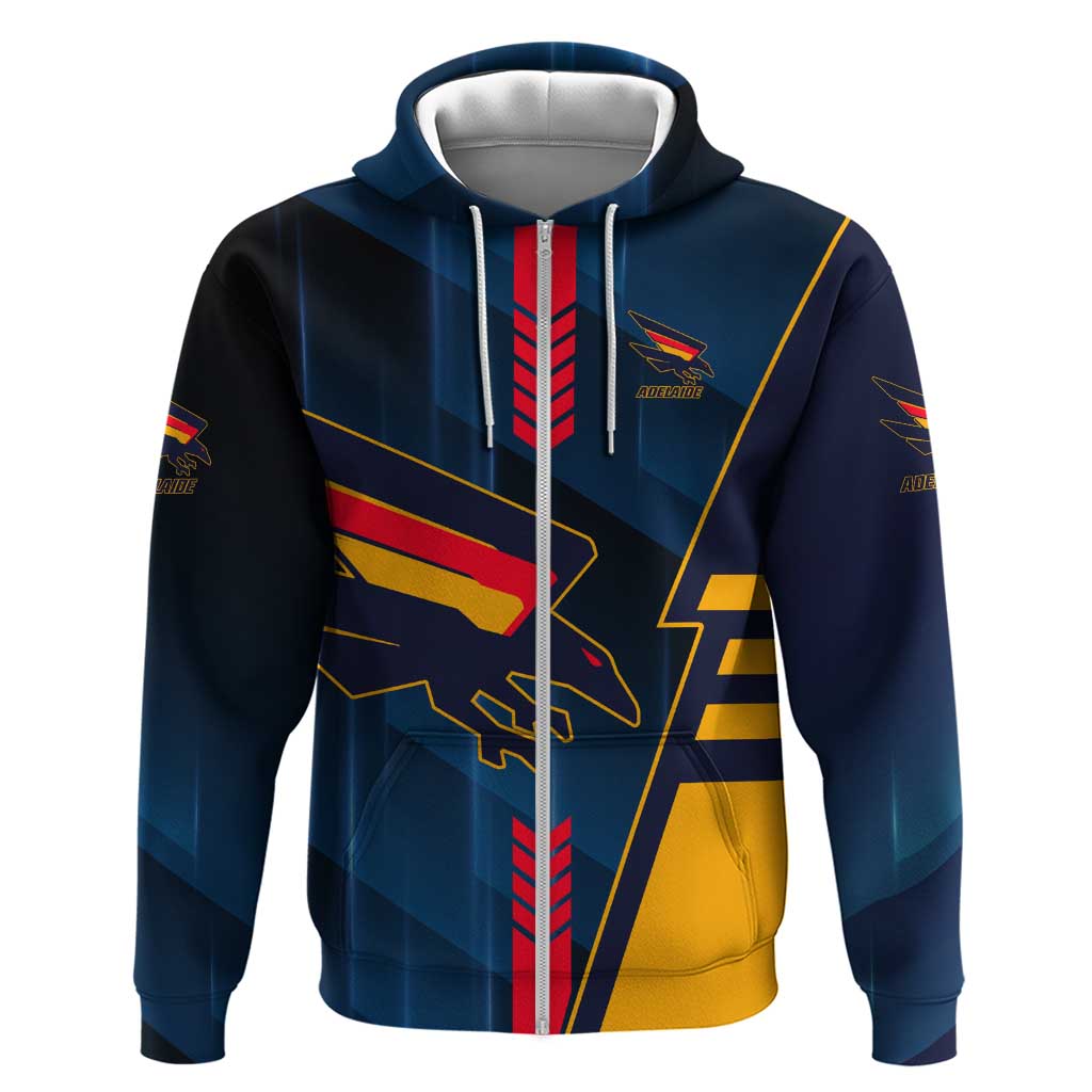 Personalized Adelaide Crows Zip Hoodie Modern Geometric Sports Graphic Style