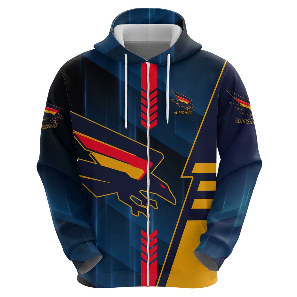 Personalized Adelaide Crows Zip Hoodie Modern Geometric Sports Graphic Style