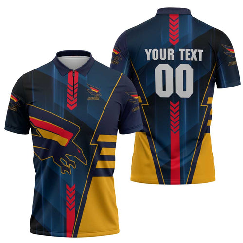Personalized Adelaide Crows Zipper Polo Shirt Modern Geometric Sports Graphic Style