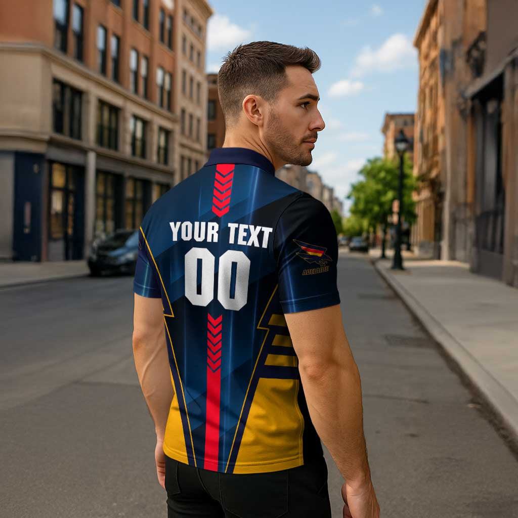 Personalized Adelaide Crows Zipper Polo Shirt Modern Geometric Sports Graphic Style
