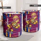 Brisbane Lions Laundry Basket Mascot Cartoon Football Illustration Style