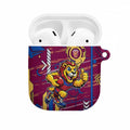 Brisbane Lions AirPods Case Mascot Cartoon Football Illustration Style