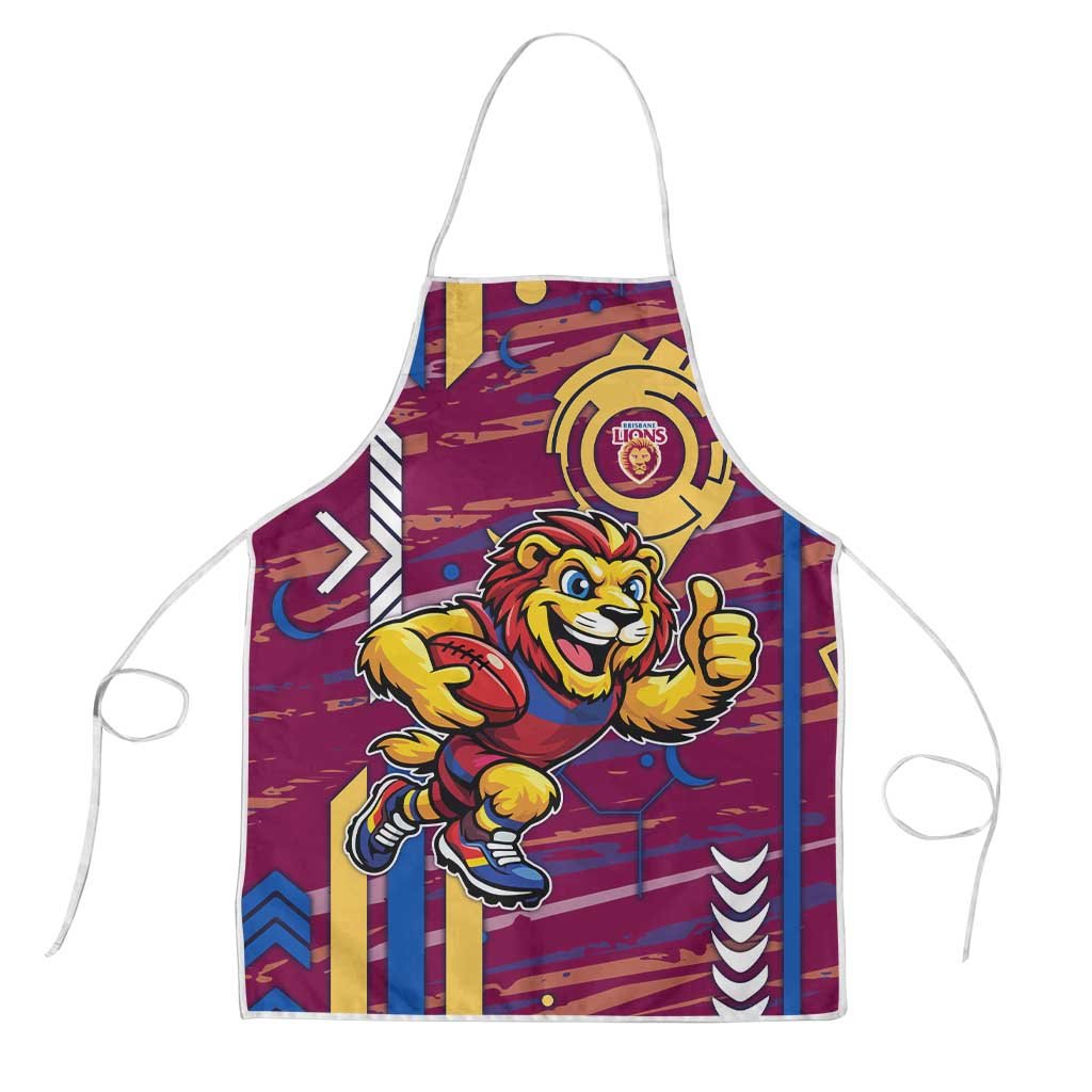 Brisbane Lions Apron Mascot Cartoon Football Illustration Style