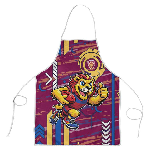 Brisbane Lions Apron Mascot Cartoon Football Illustration Style