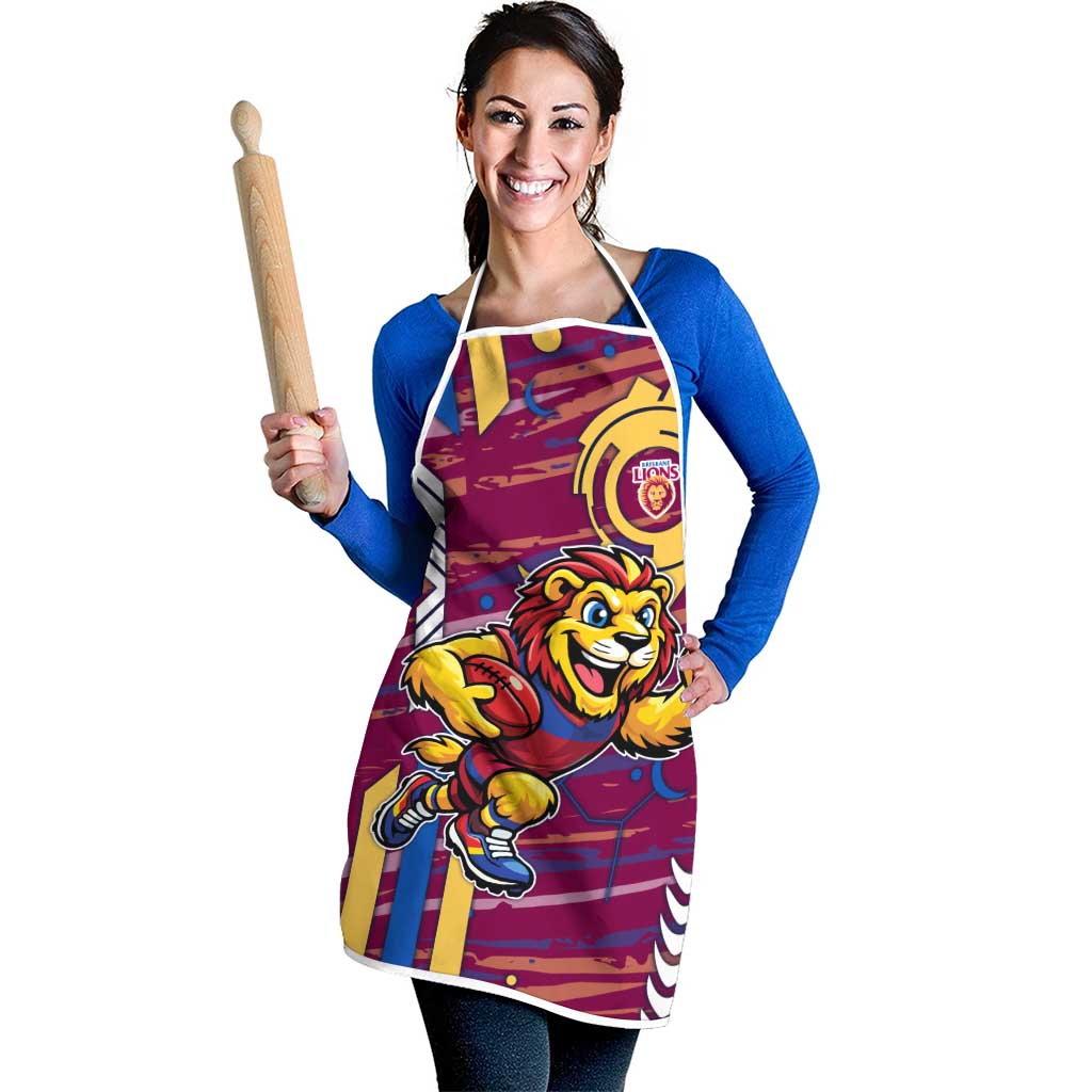 Brisbane Lions Apron Mascot Cartoon Football Illustration Style