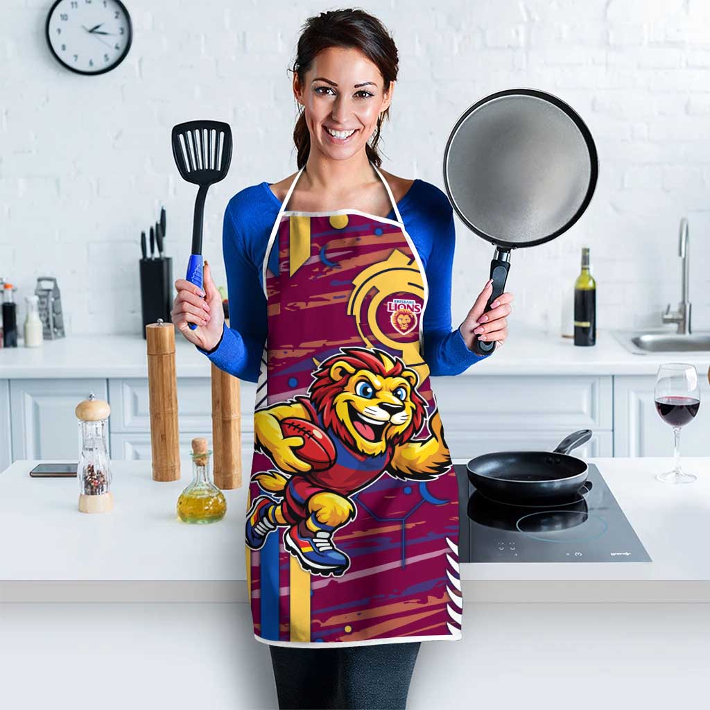 Brisbane Lions Apron Mascot Cartoon Football Illustration Style