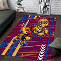 Brisbane Lions Area Rug Mascot Cartoon Football Illustration Style