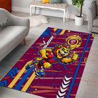 Brisbane Lions Area Rug Mascot Cartoon Football Illustration Style