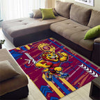 Brisbane Lions Area Rug Mascot Cartoon Football Illustration Style