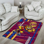 Brisbane Lions Area Rug Mascot Cartoon Football Illustration Style