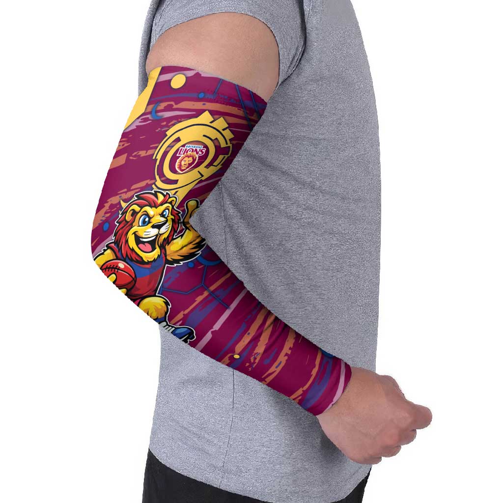 Brisbane Lions Arm Sleeves Mascot Cartoon Football Illustration Style