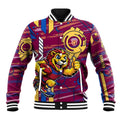 Brisbane Lions Baseball Jacket Mascot Cartoon Football Illustration Style