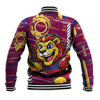 Brisbane Lions Baseball Jacket Mascot Cartoon Football Illustration Style