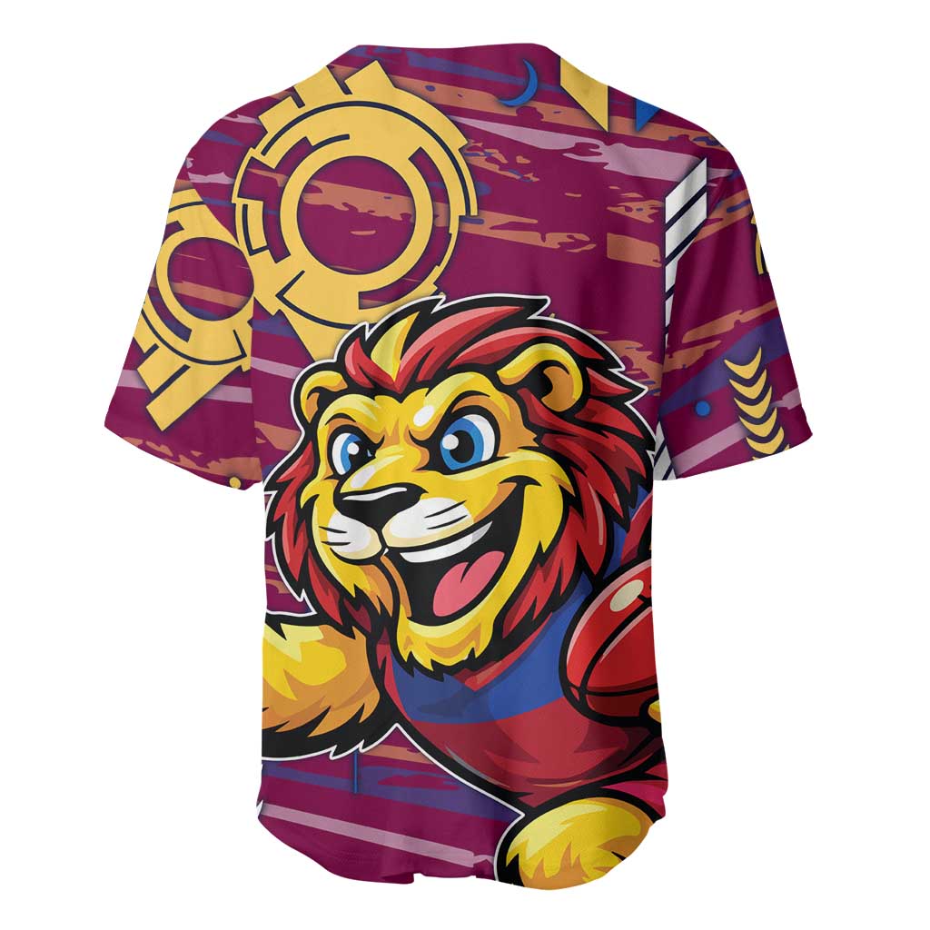 Brisbane Lions Baseball Jersey Mascot Cartoon Football Illustration Style