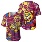 Brisbane Lions Baseball Jersey Mascot Cartoon Football Illustration Style