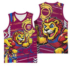 Brisbane Lions Basketball Jersey Mascot Cartoon Football Illustration Style