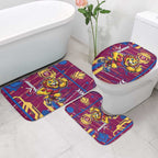 Brisbane Lions Bathroom Set Mascot Cartoon Football Illustration Style