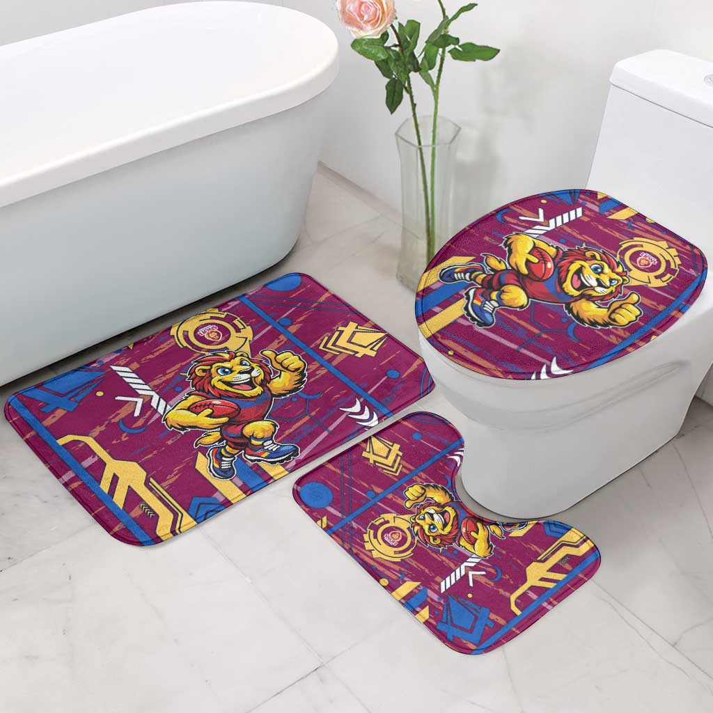 Brisbane Lions Bathroom Set Mascot Cartoon Football Illustration Style