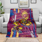 Brisbane Lions Blanket Mascot Cartoon Football Illustration Style