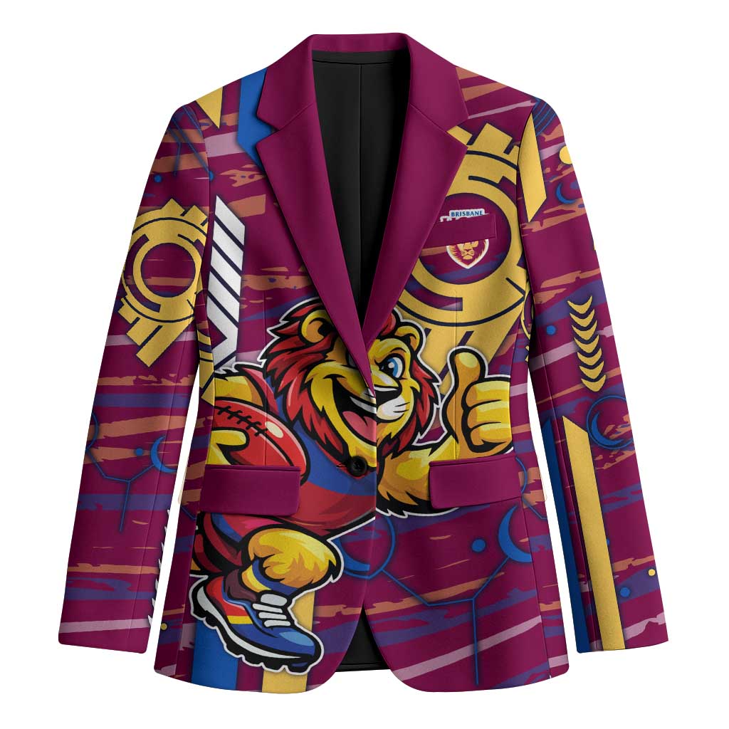 Brisbane Lions Blazer Mascot Cartoon Football Illustration Style